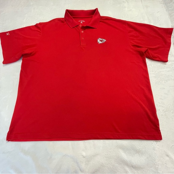 ANTIGUA MENS RED KANSAS CITY CHIEFS POLO SHIRT SIZE XXL - Picture 1 of 7